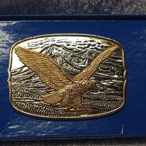 Elegant Gold and Silver Eagle Belt Buckle